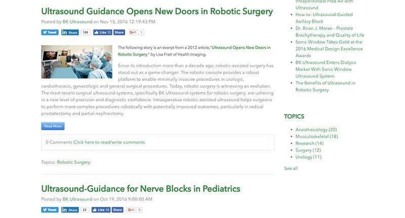 medical device website blog posts