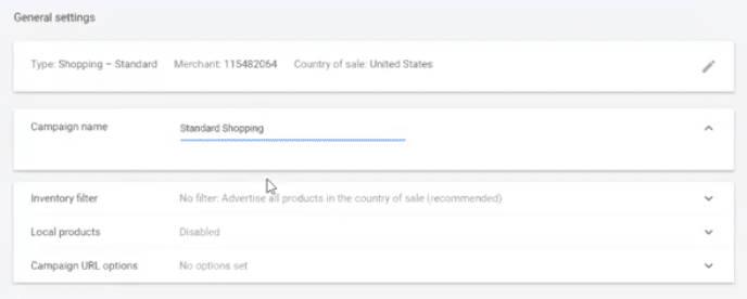 General Settings inside Google Ads