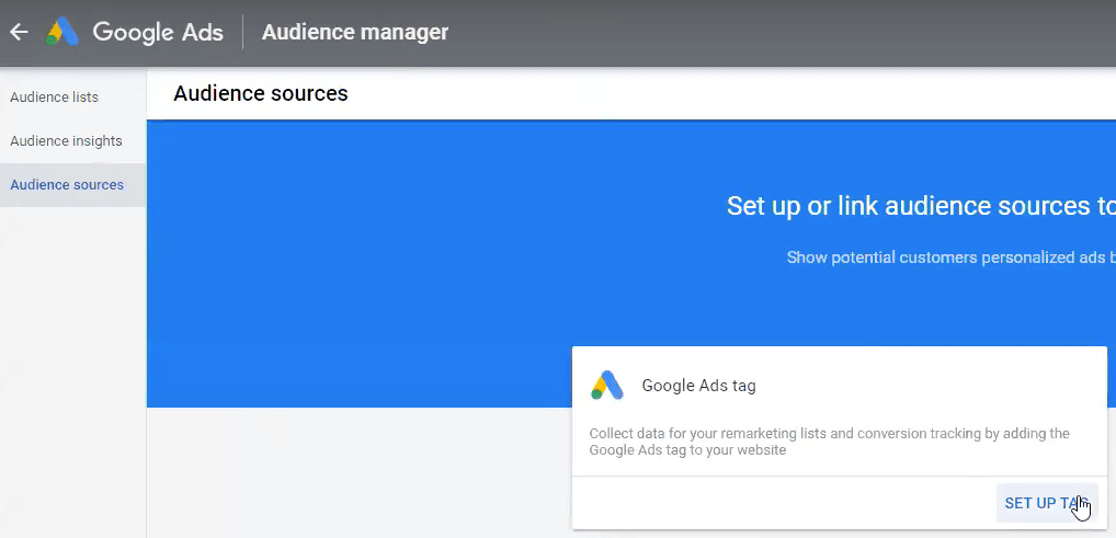 Google Ads audience manager