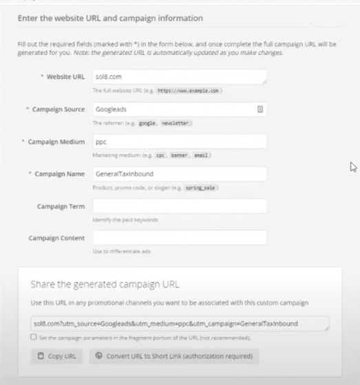 Campaign URL builder