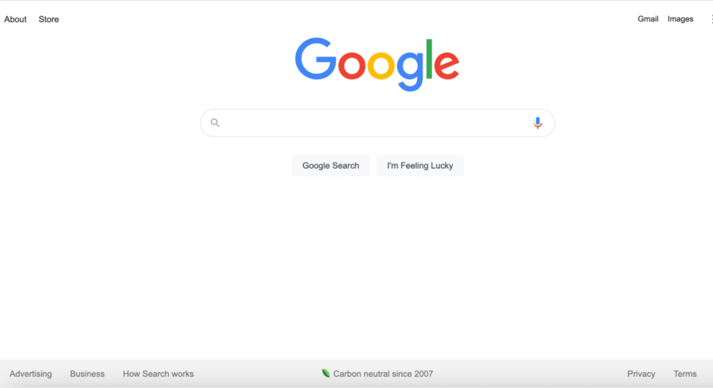 Google Search Home Page