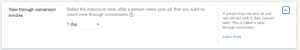 Google Ads tracking website conversions - view-through conversion window