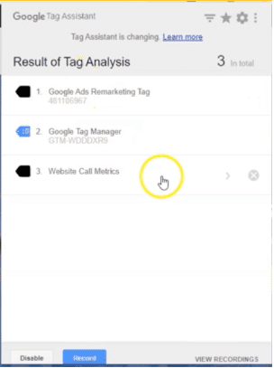 Google Ads standard call tracking (Google Tag Manager) - testing your Website Call metrics tag