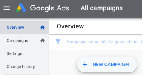 Google Ads Brand campaign tutorial - add a new campaign