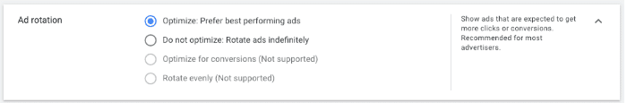 Google Ads Brand campaign tutorial - ad rotation