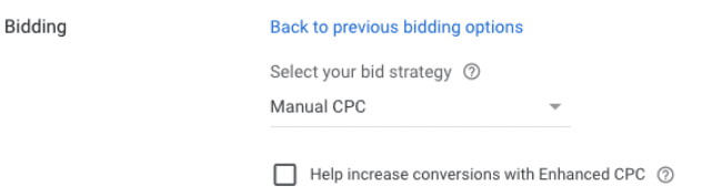 Google Ads General campaign tutorial - manual CPC bidding strategy