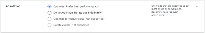 Google Ads general campaign tutorial - ad rotation