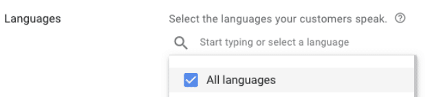 Google Ads competitor campaign tutorial - languages