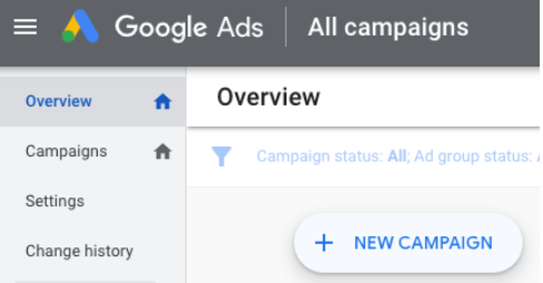 Google Ads remarketing campaign tutorial - add a new campaign