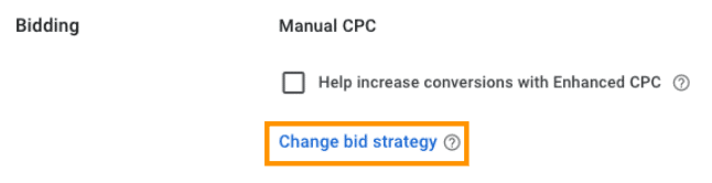Google Ads bidding strategy tutorial - change a bidding strategy