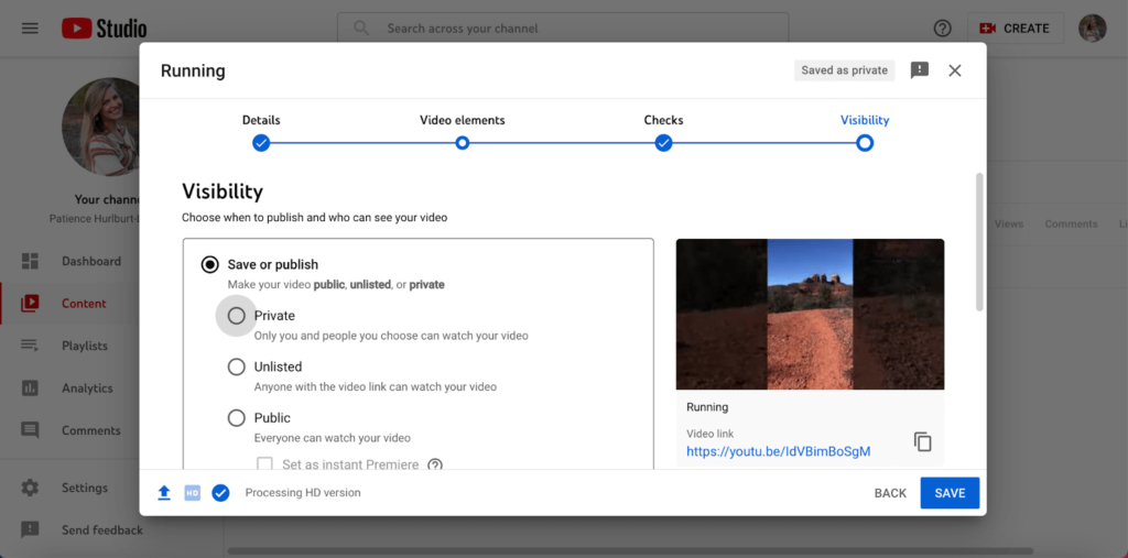 Uploading your video on YouTube - publishing your video