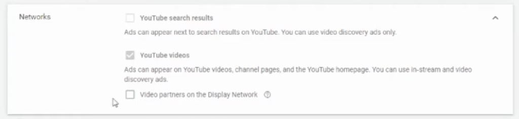 How to Create a Lead Generation Campaign in YouTube - choosing your network
