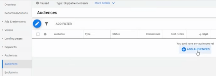 Creating custom audience tutorial - adding audiences inside ad groups