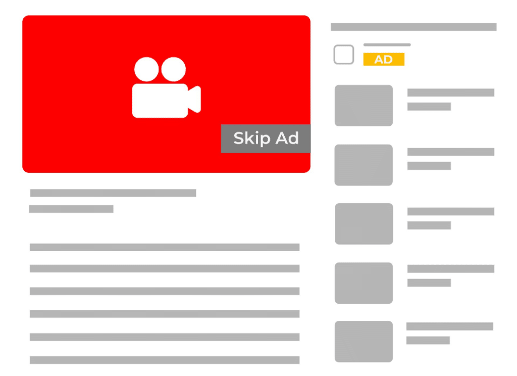 YouTube skippable in-stream ads