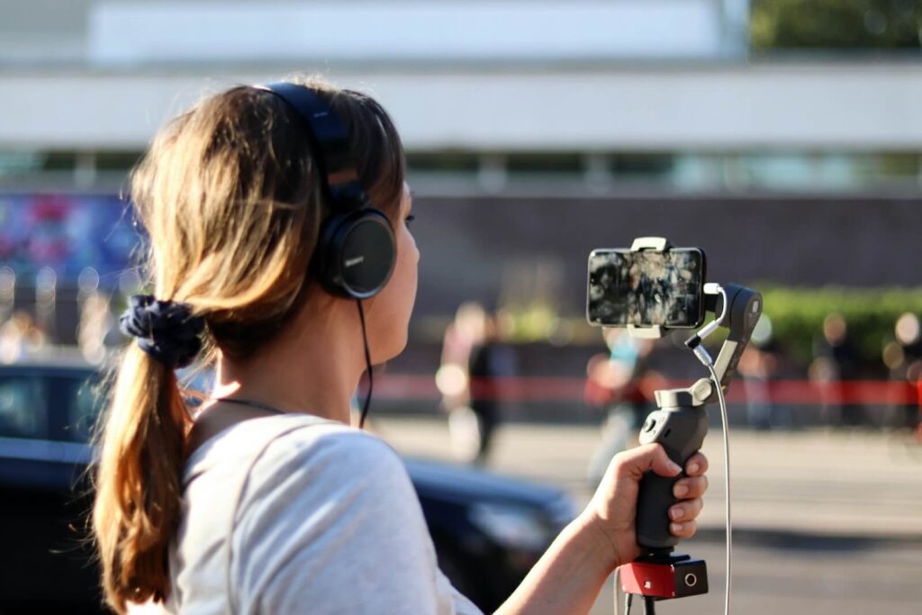 girl taking a selfie video