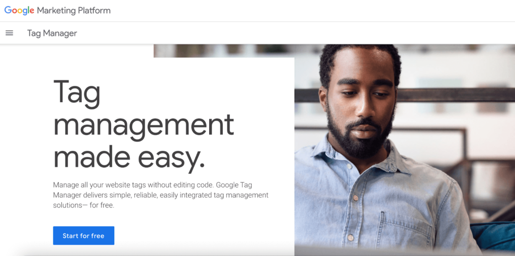 Google Tag Manager home page