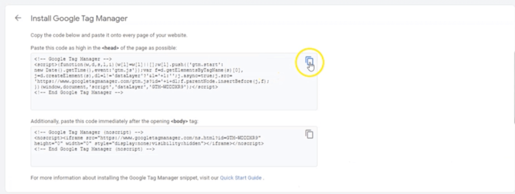 Google Tag Manager code