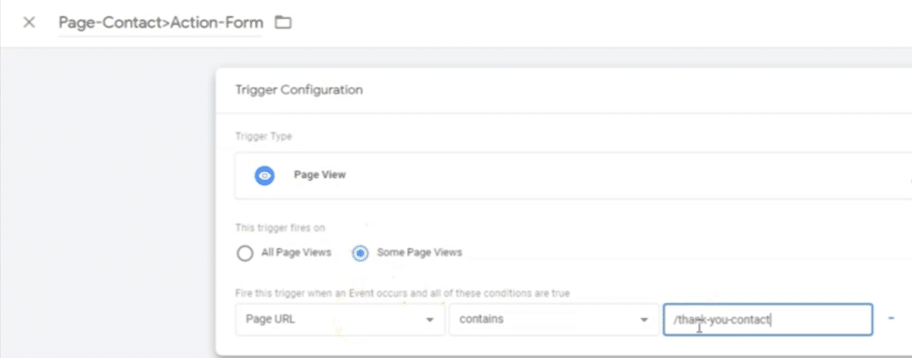 Google Ads tracking website conversions (Google Tag Manager) - add event conditions