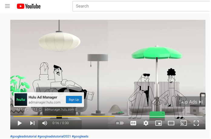 Skippable video ad