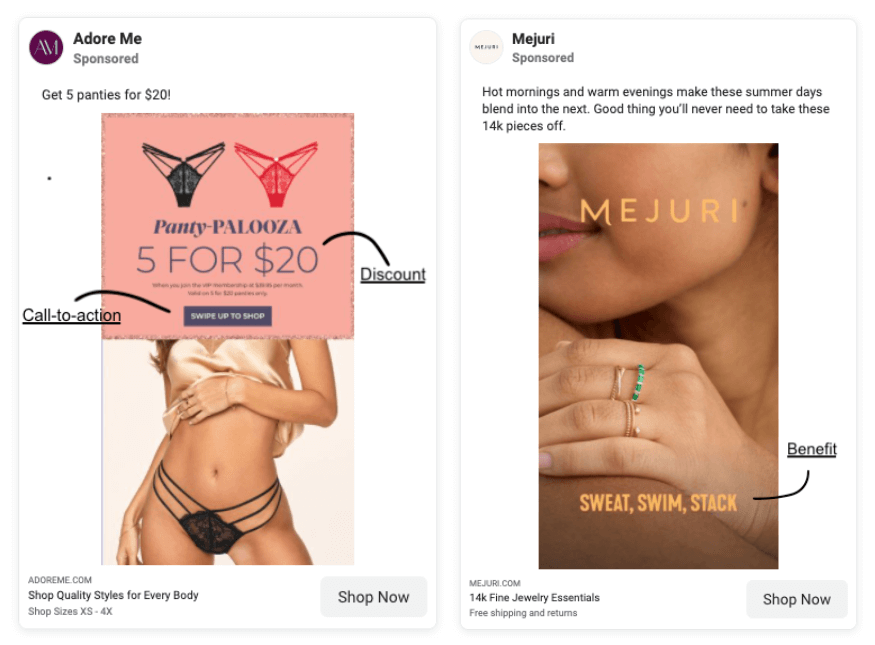 Examples of Facebook Ads for eCommerce