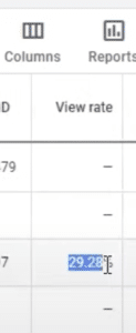 screenshot of view rate