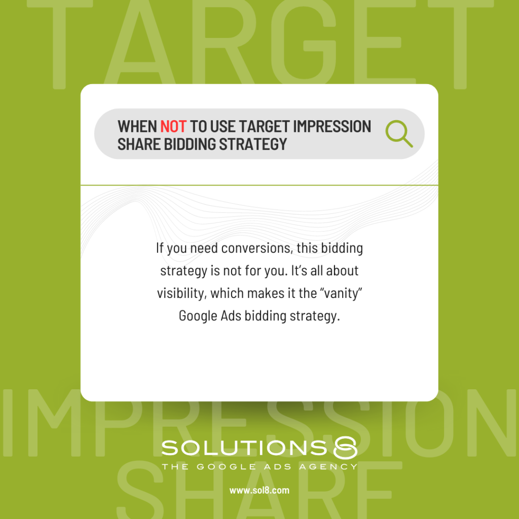 When Not to Use Target Impression Share Bidding Strategy
