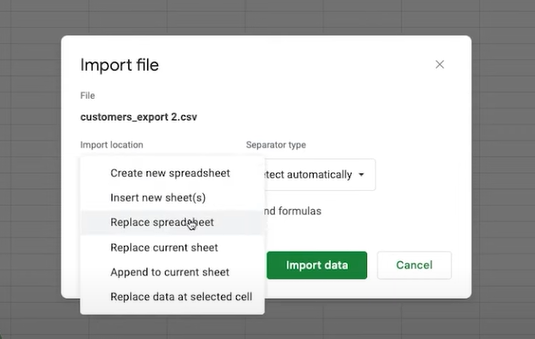 append to current sheet